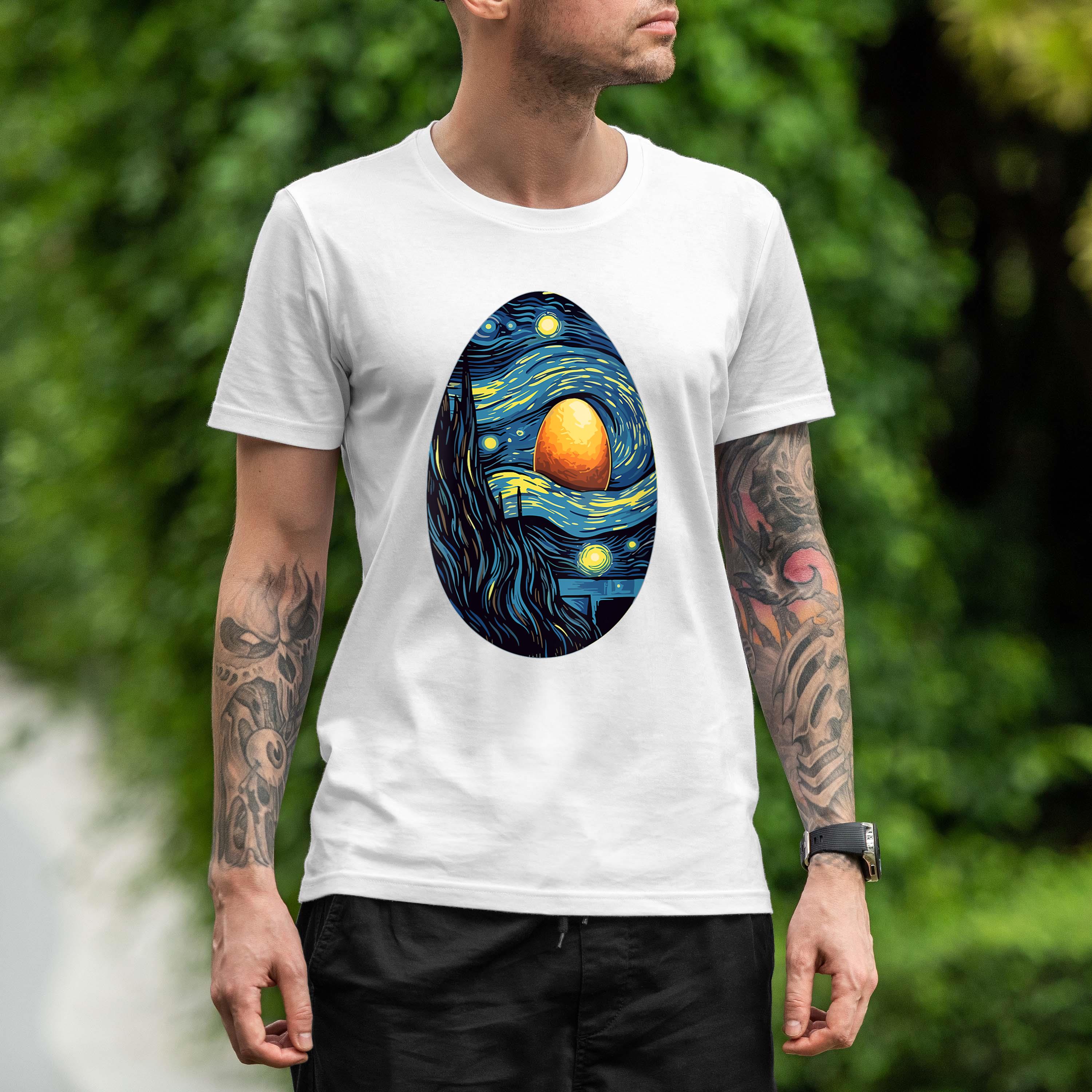 Easter Egg Starry Night Van Gogh Art Lovers Men Women Shirt 